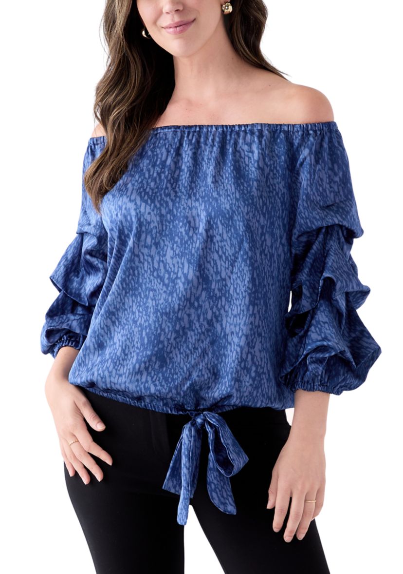 Womens Off the Shoulder Cha Cha Sleeve Blouse