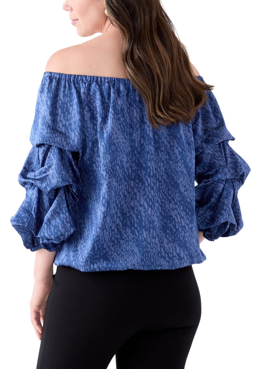 Womens Off the Shoulder Cha Cha Sleeve Blouse