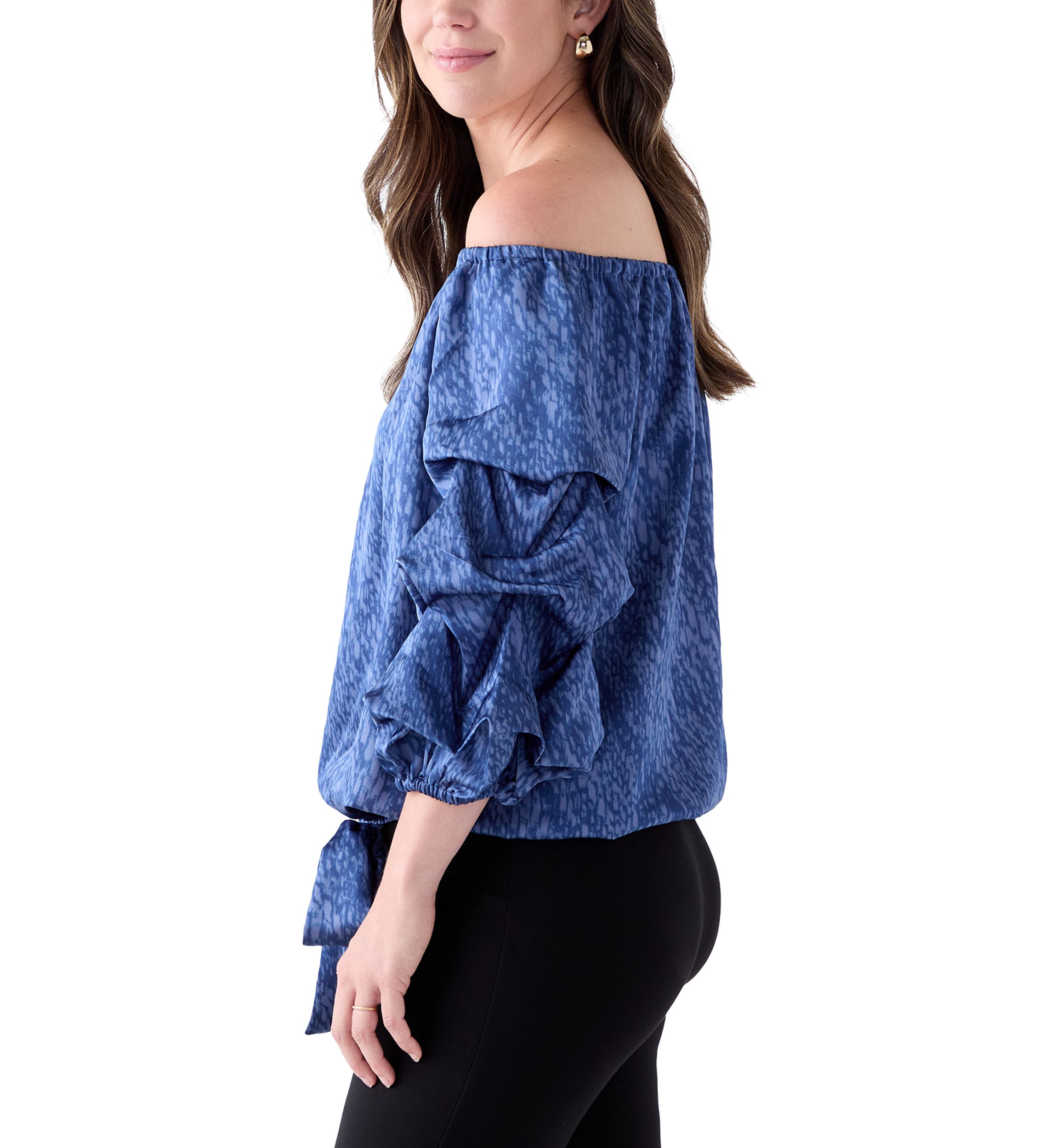 Womens Off the Shoulder Cha Cha Sleeve Blouse