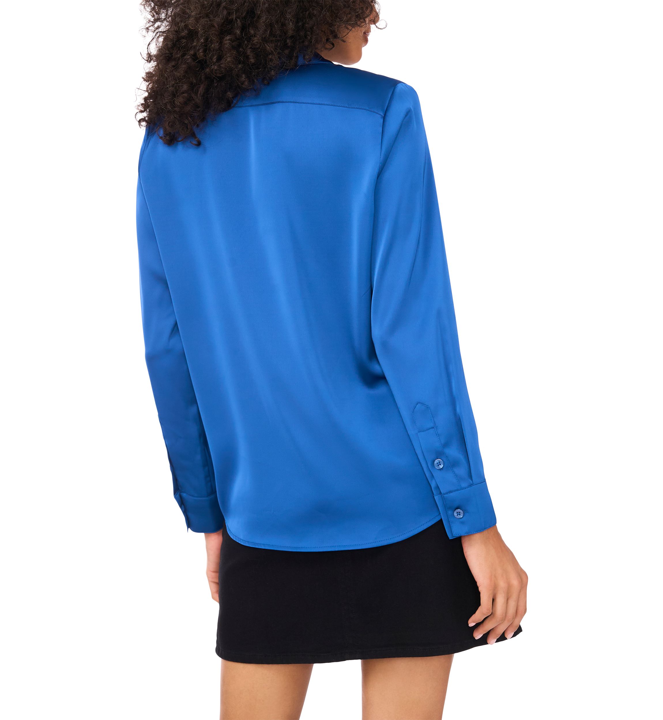 Womens Long Sleeve Satin Shirt