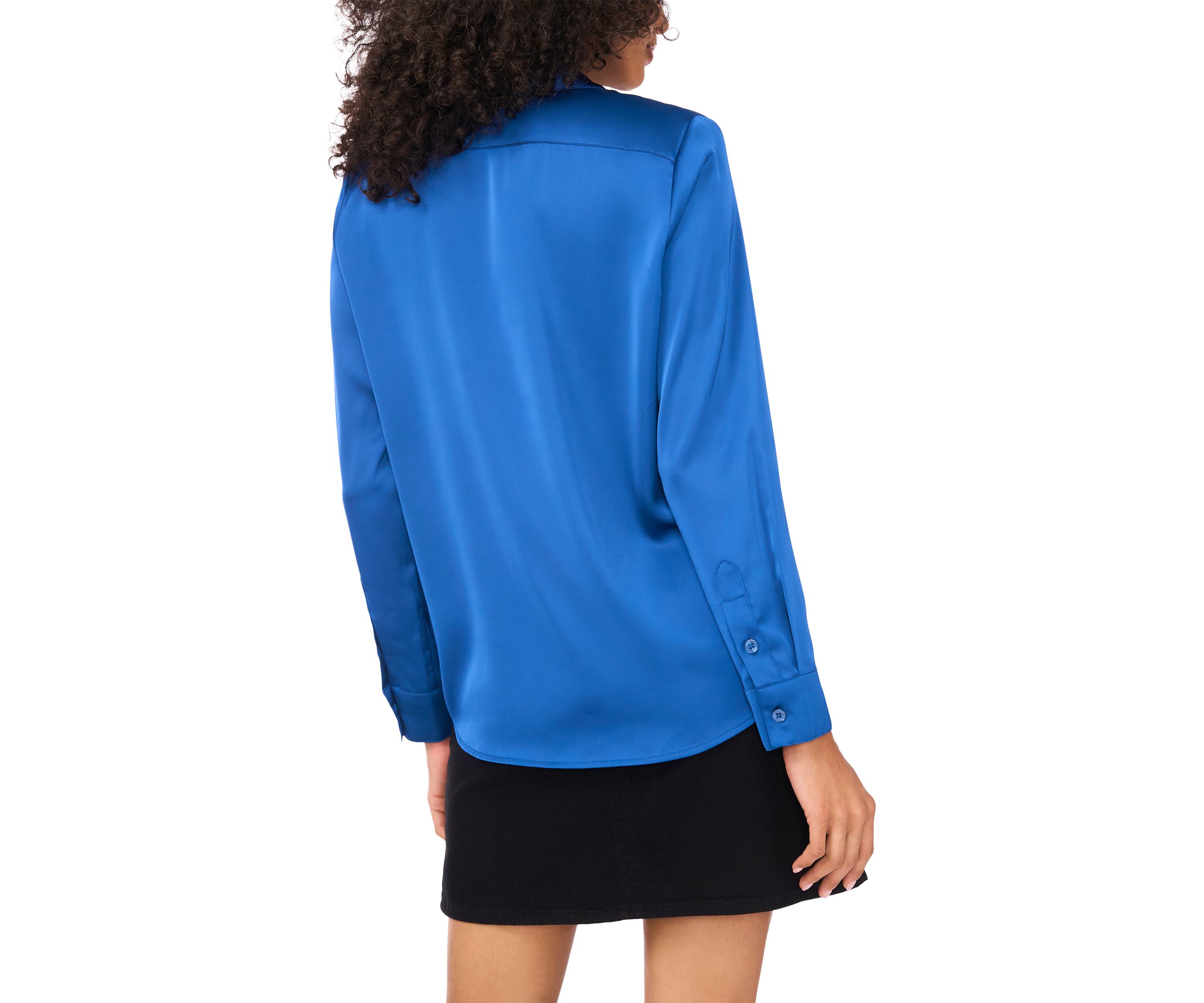 Womens Long Sleeve Satin Shirt