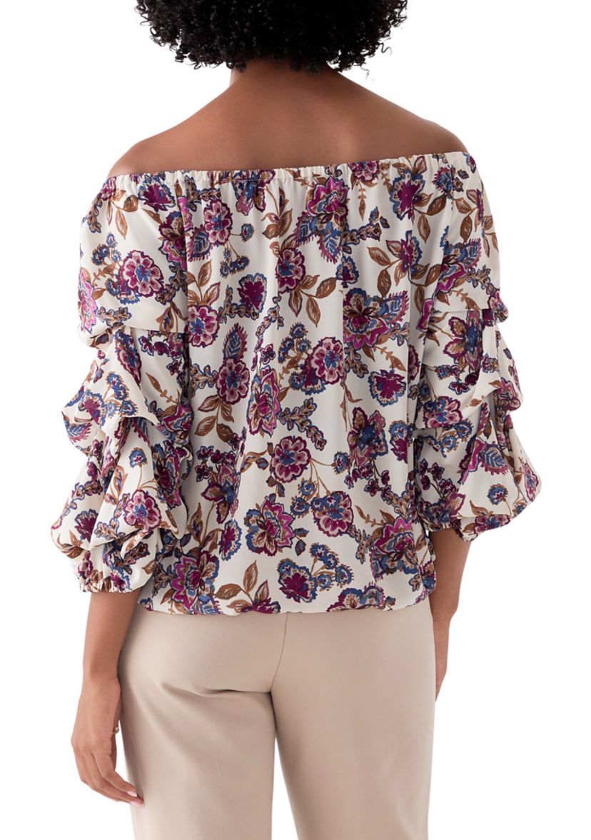  Womens Off the Shoulder Cha Cha Sleeve Blouse 