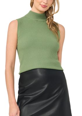Vince Camuto Women's Sleeveless Ribbed Mock Neck Tank Top, XL