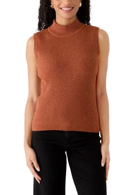 Vince Camuto Women's Sleeveless Ribbed Mock Neck Tank Top, XL