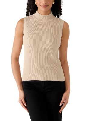 Vince Camuto Women's Sleeveless Ribbed Mock Neck Tank Top, XL