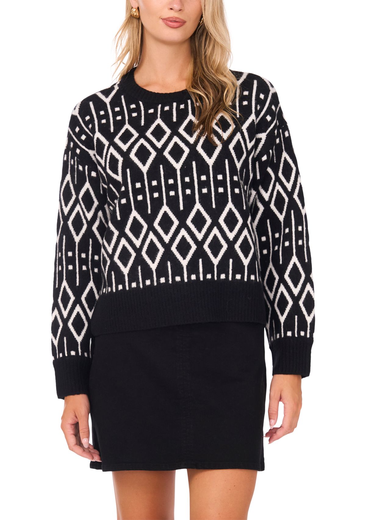 Womens Fairisle Crew Neck Sweater
