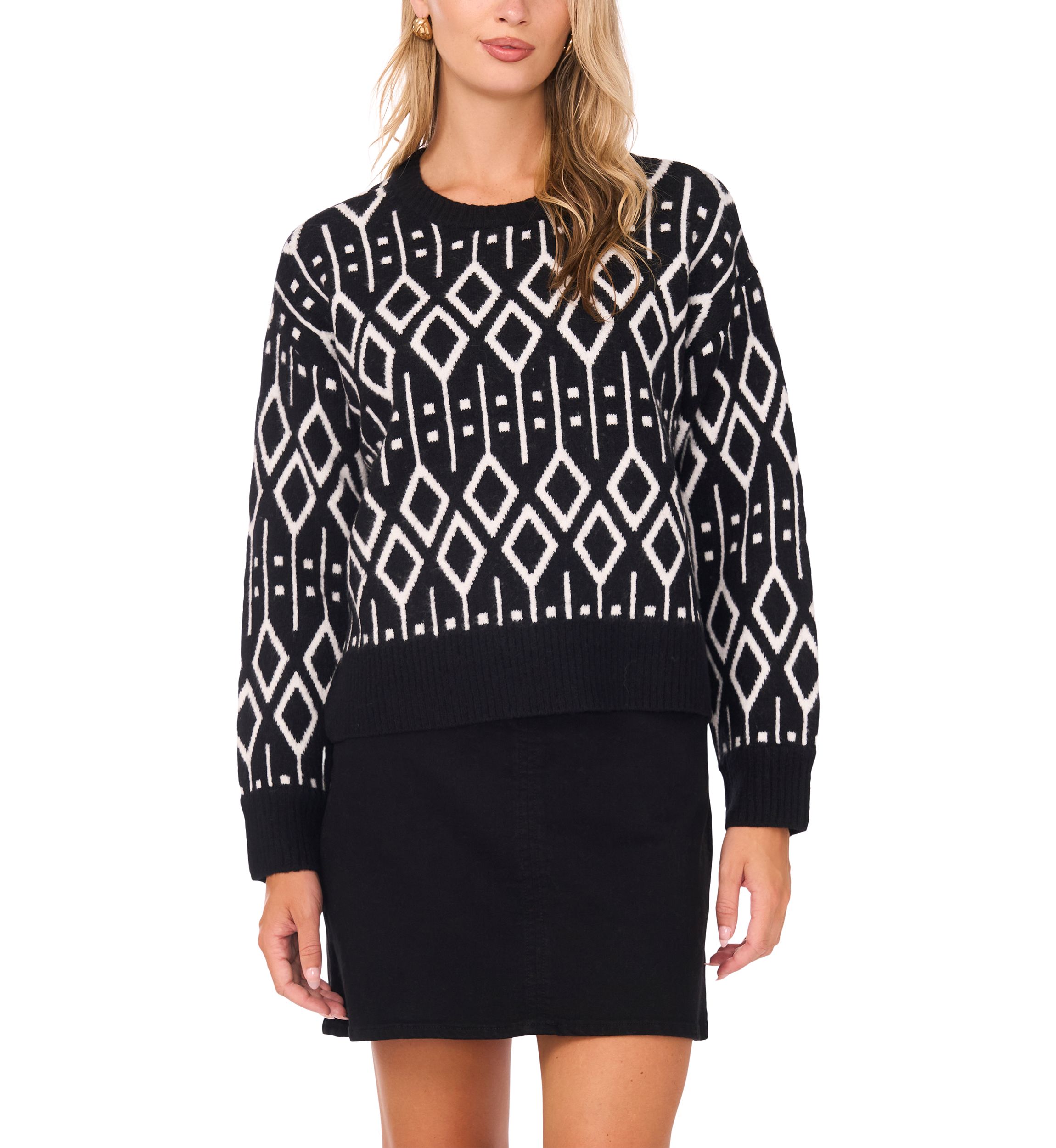 Womens Fairisle Crew Neck Sweater