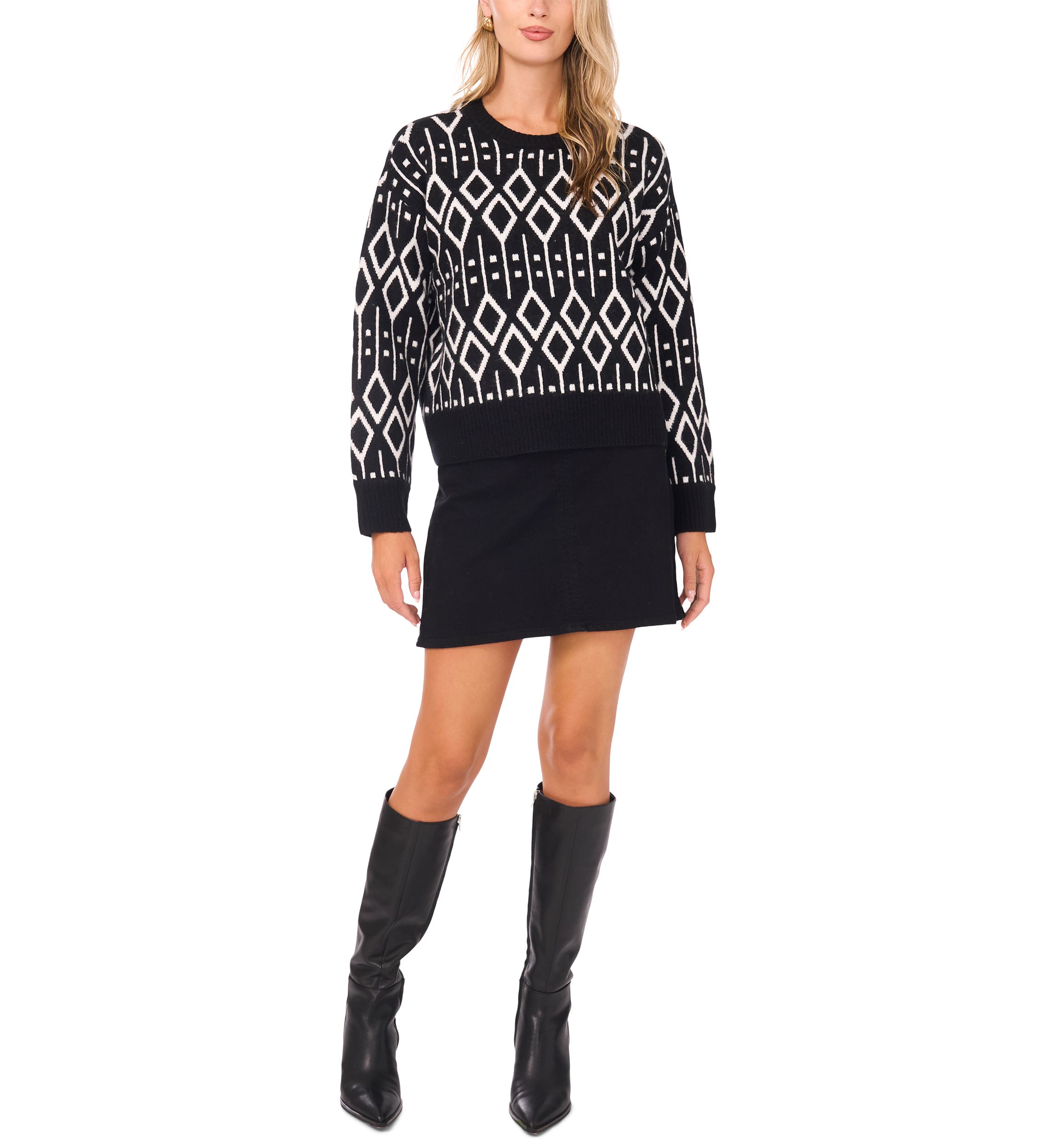 Womens Fairisle Crew Neck Sweater