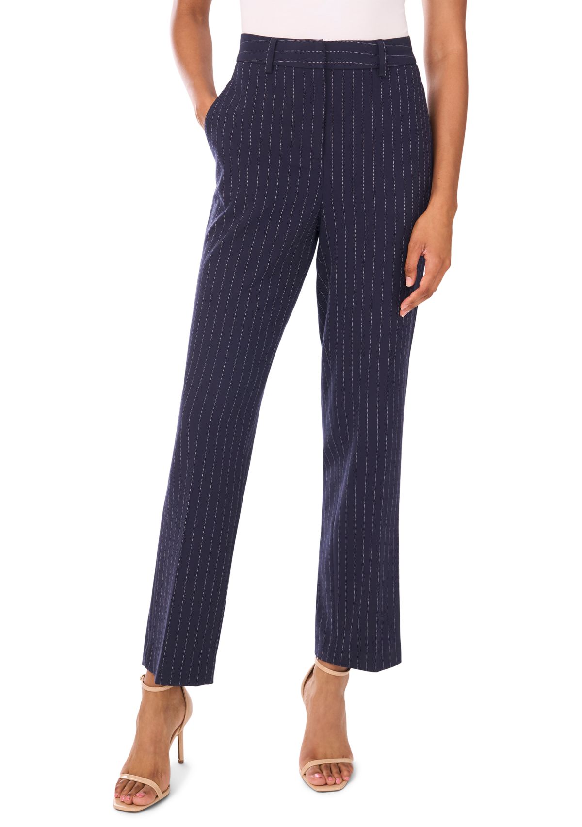 Womens Slim Pinstripe Pants
