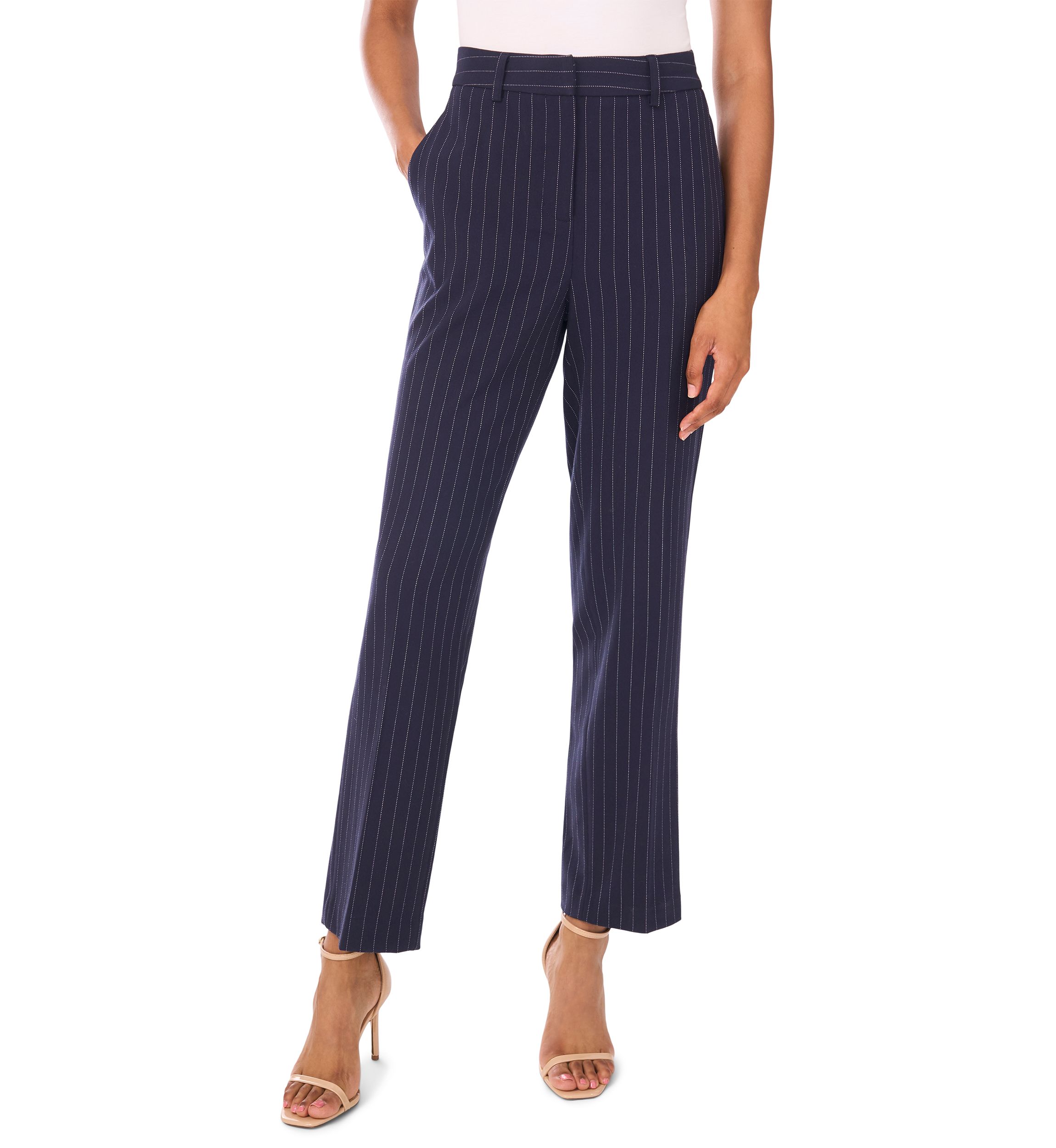 Womens Slim Pinstripe Pants