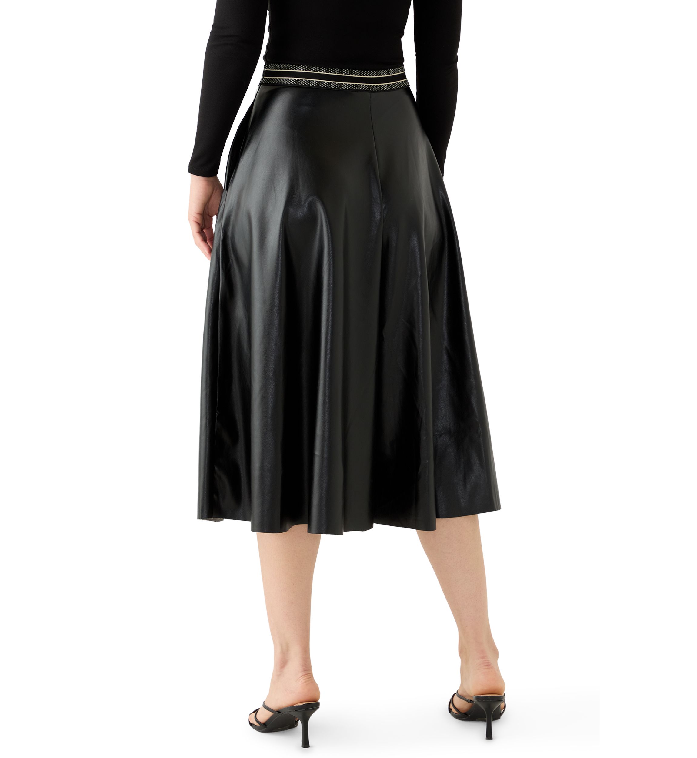 Womens Vegan Leather Culotte Pants