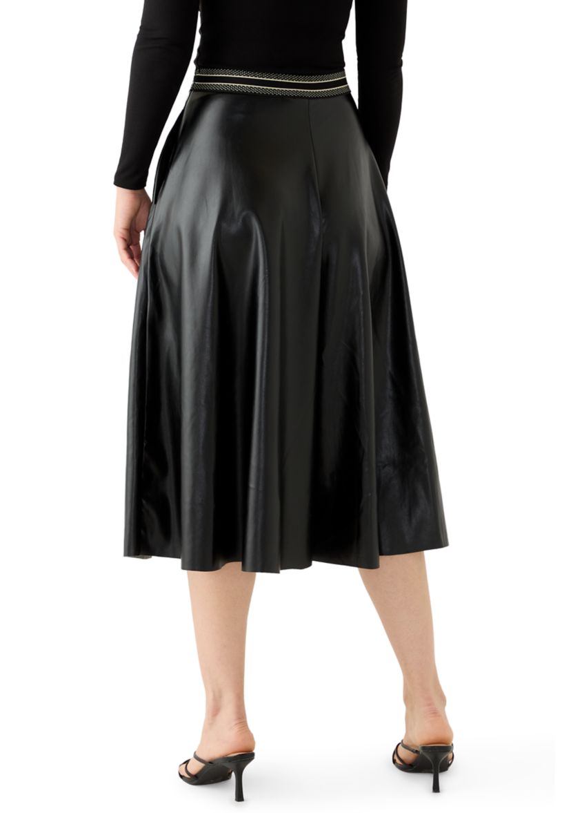 Womens Vegan Leather Culotte Pants