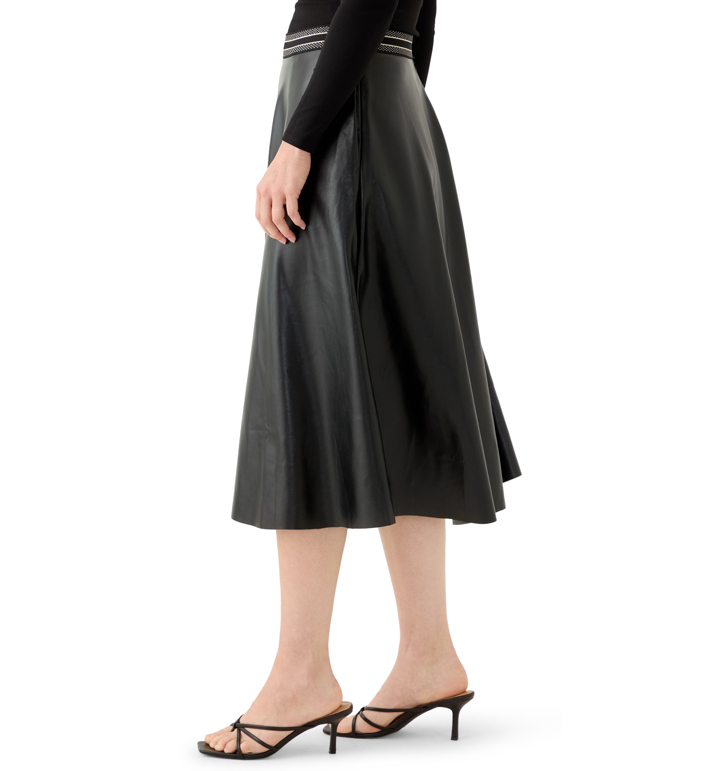 Womens Vegan Leather Culotte Pants