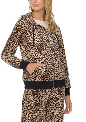 Vince Camuto Women's Zip Front Leopard Print Jacket, XS