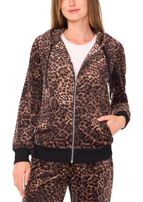 Vince Camuto Women's Zip Front Leopard Print Jacket