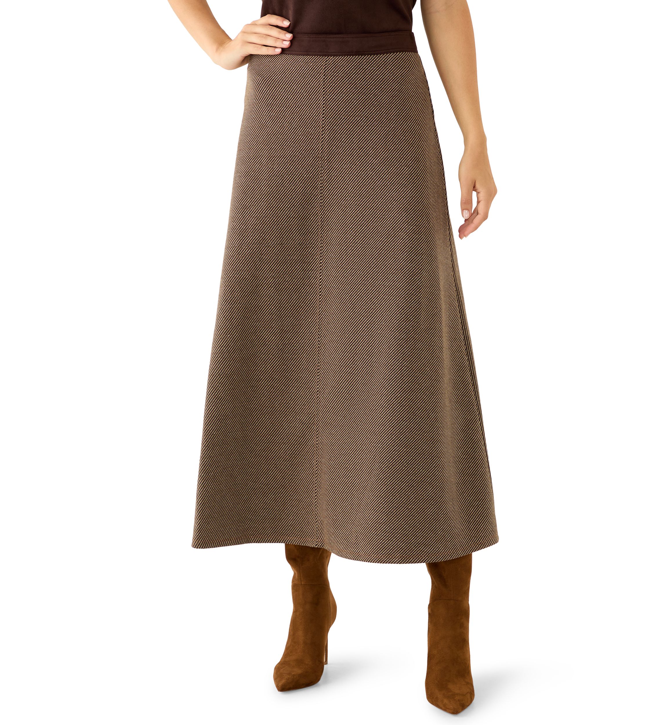 Womens Vegan Suede A-Line Skirt