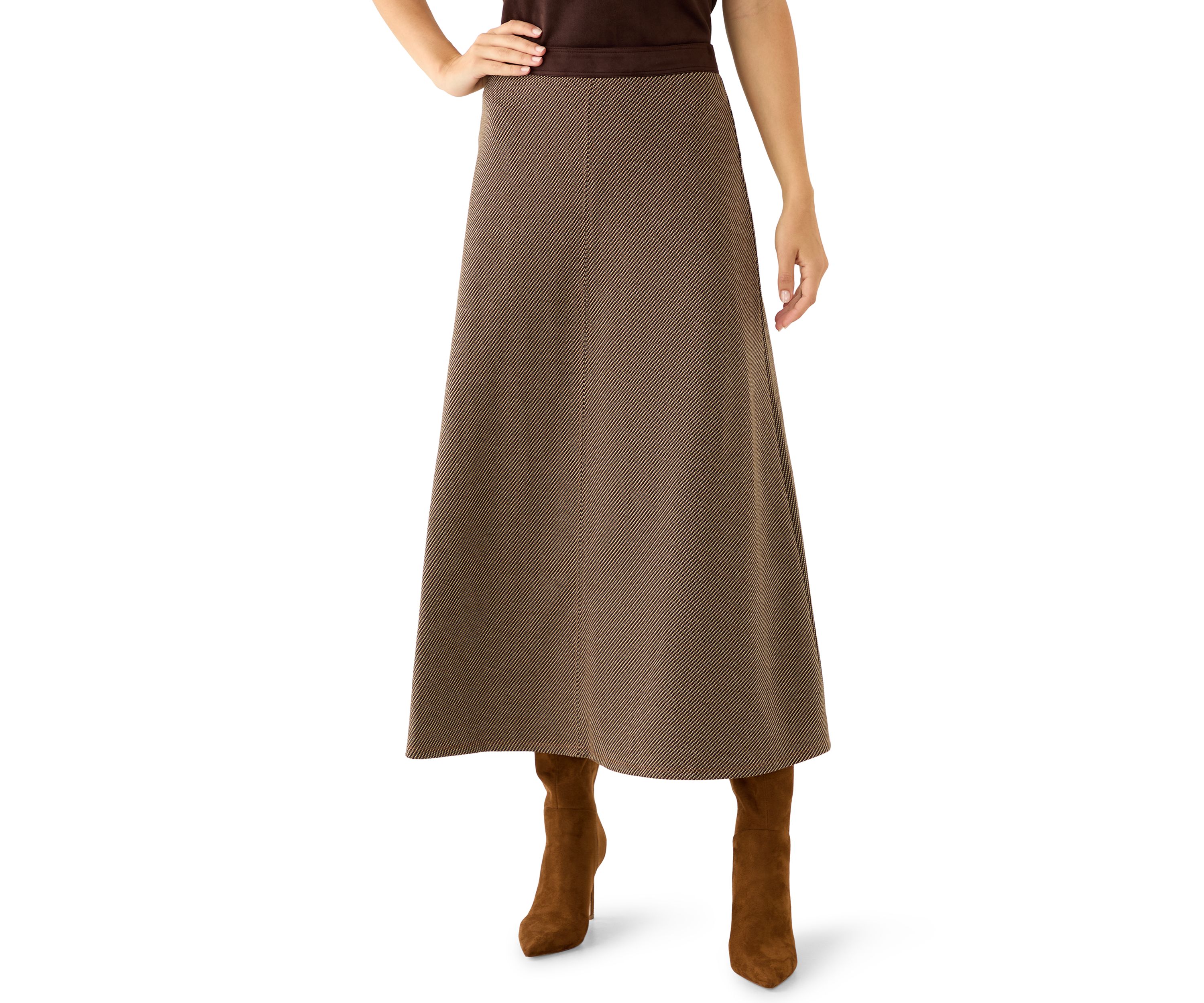 Womens Vegan Suede A-Line Skirt