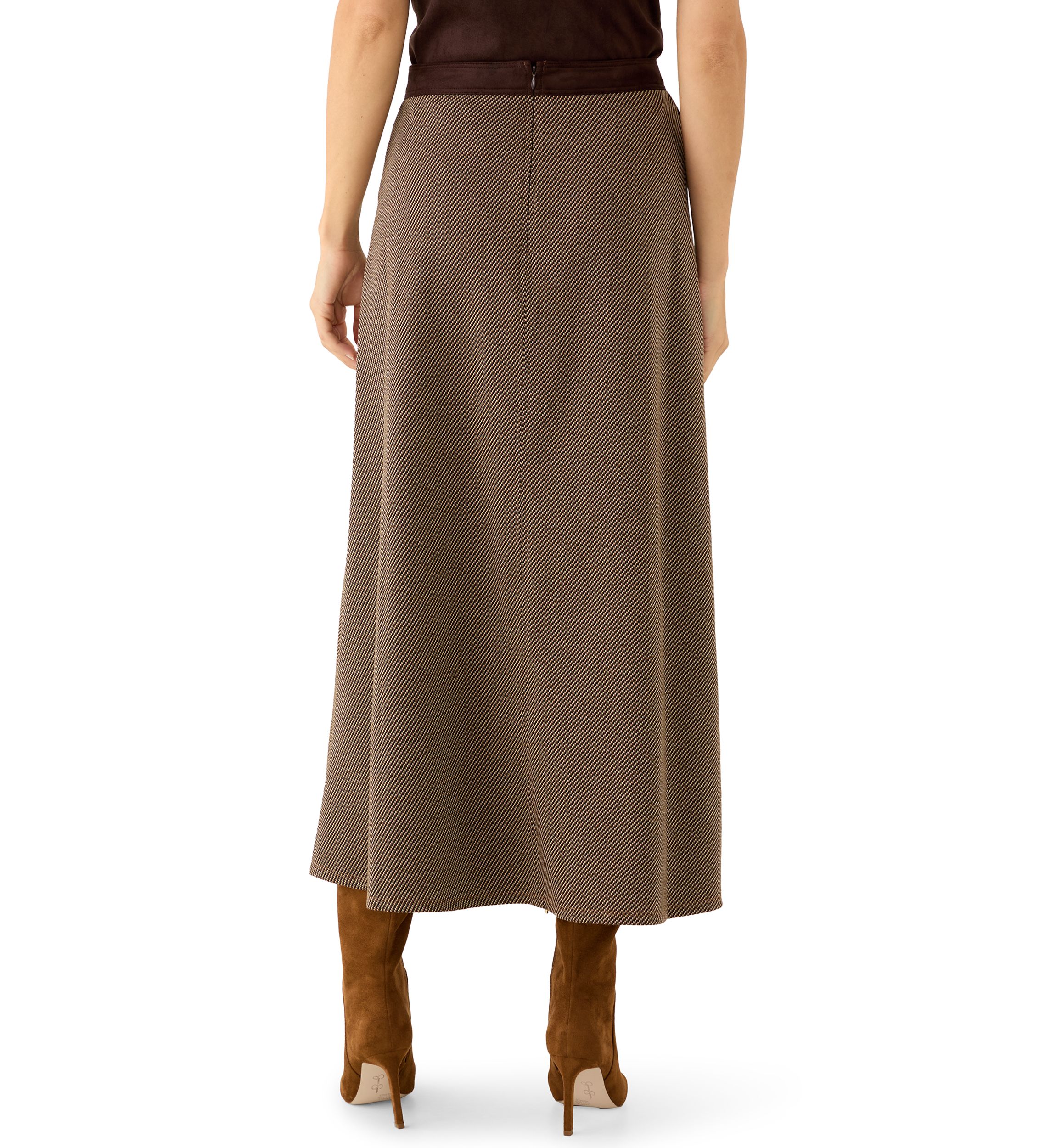 Womens Vegan Suede A-Line Skirt