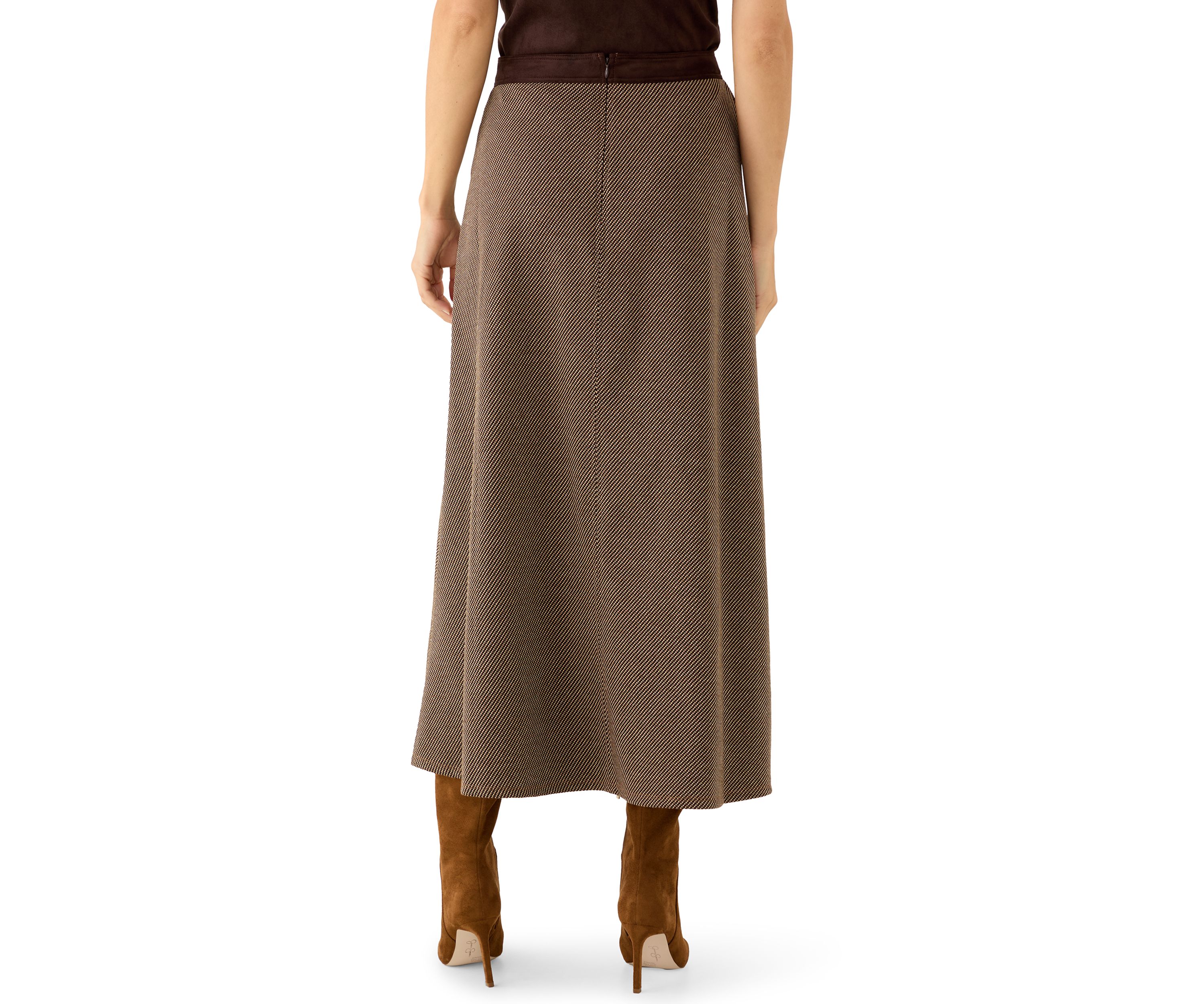 Womens Vegan Suede A-Line Skirt