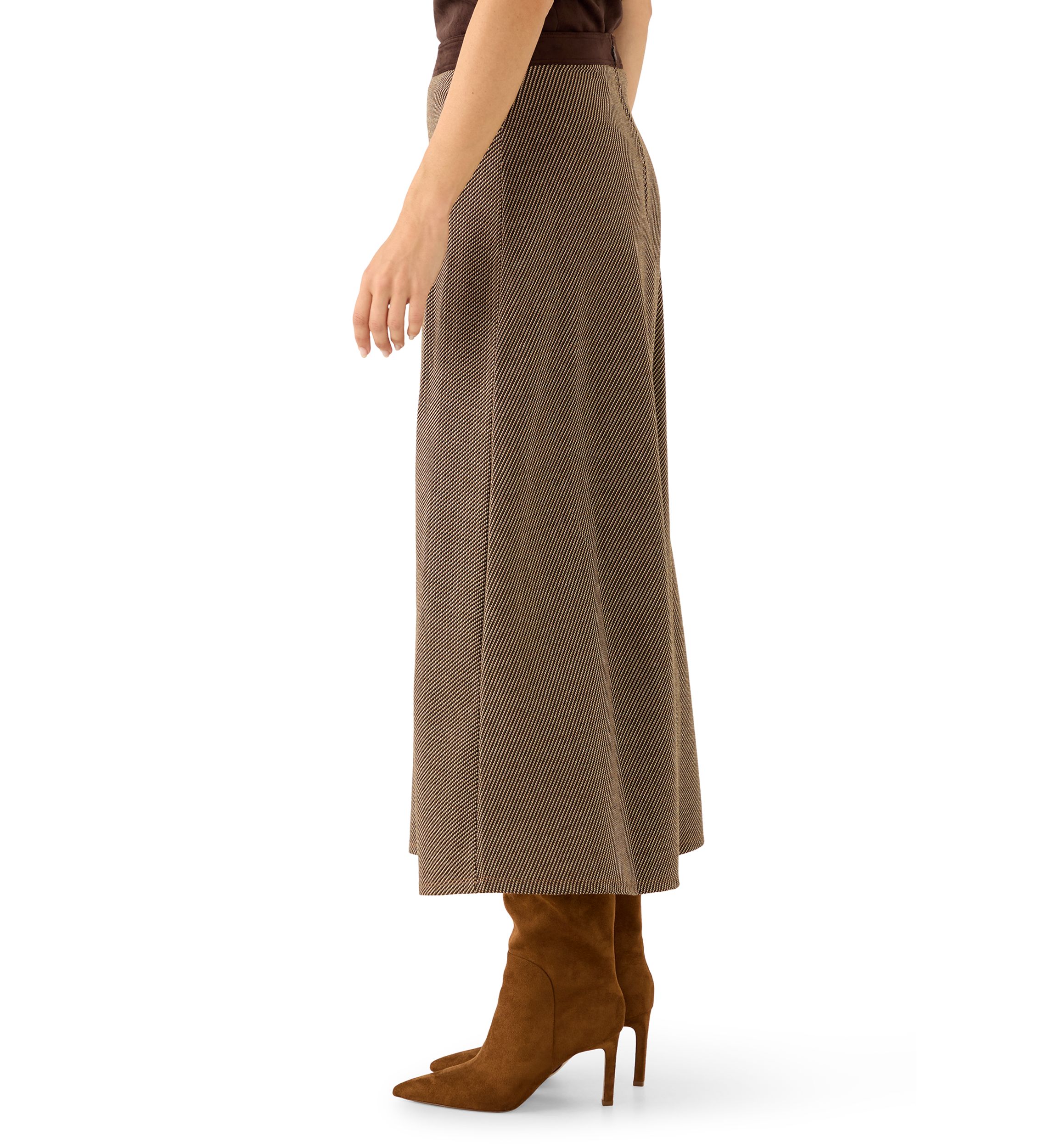 Womens Vegan Suede A-Line Skirt