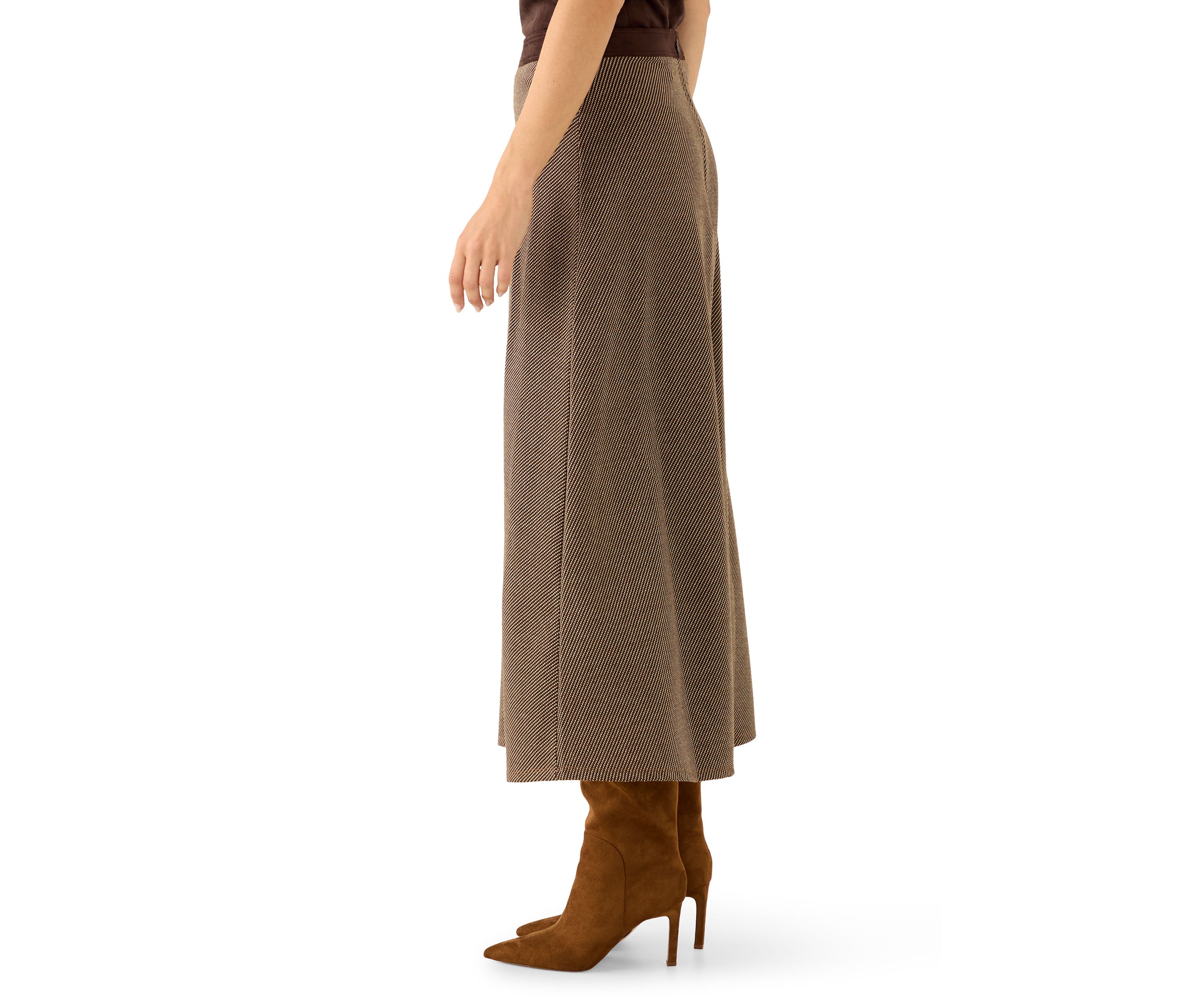 Womens Vegan Suede A-Line Skirt