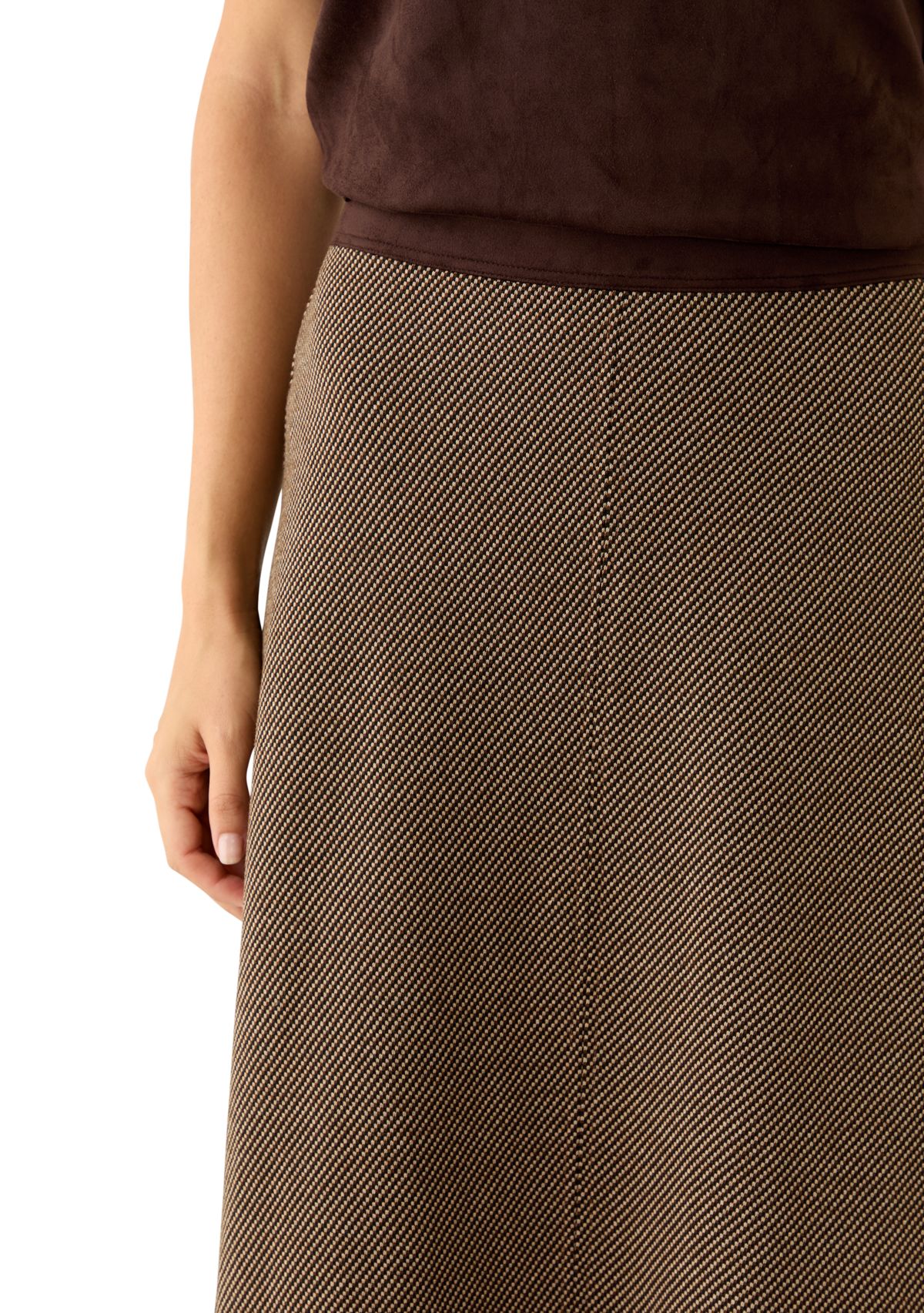 Womens Vegan Suede A-Line Skirt