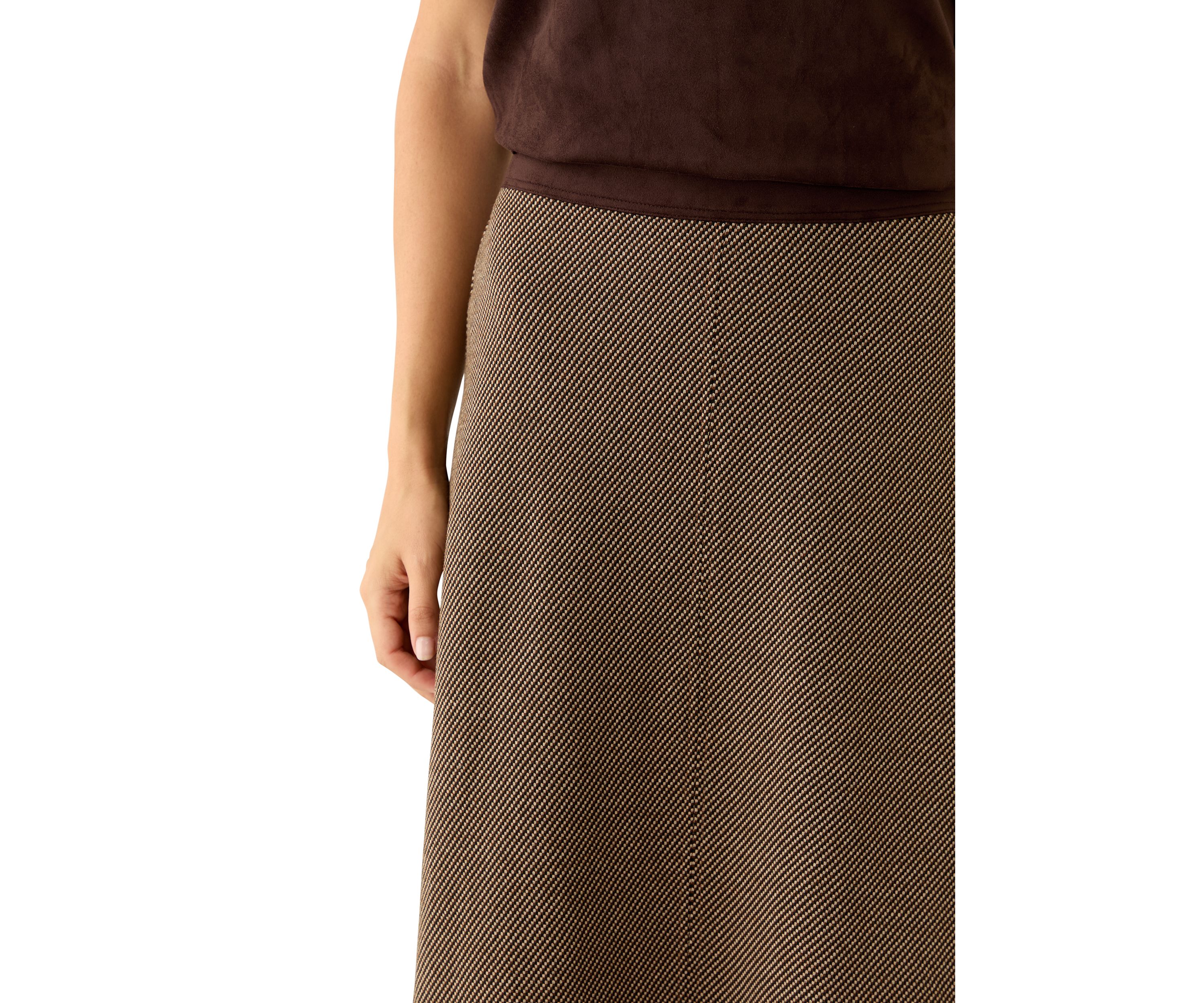 Womens Vegan Suede A-Line Skirt