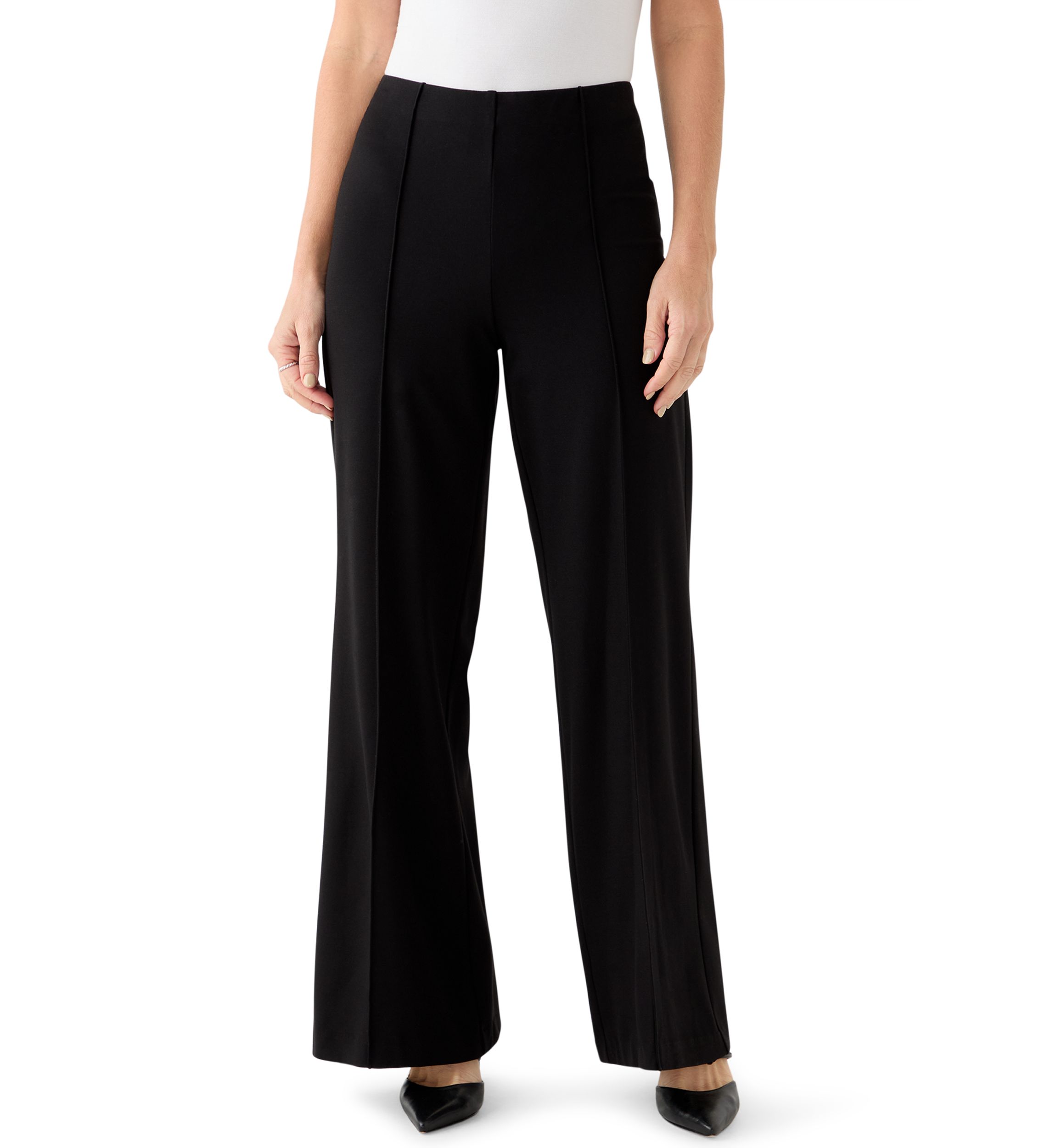Womens Wide Leg Ponte Pants