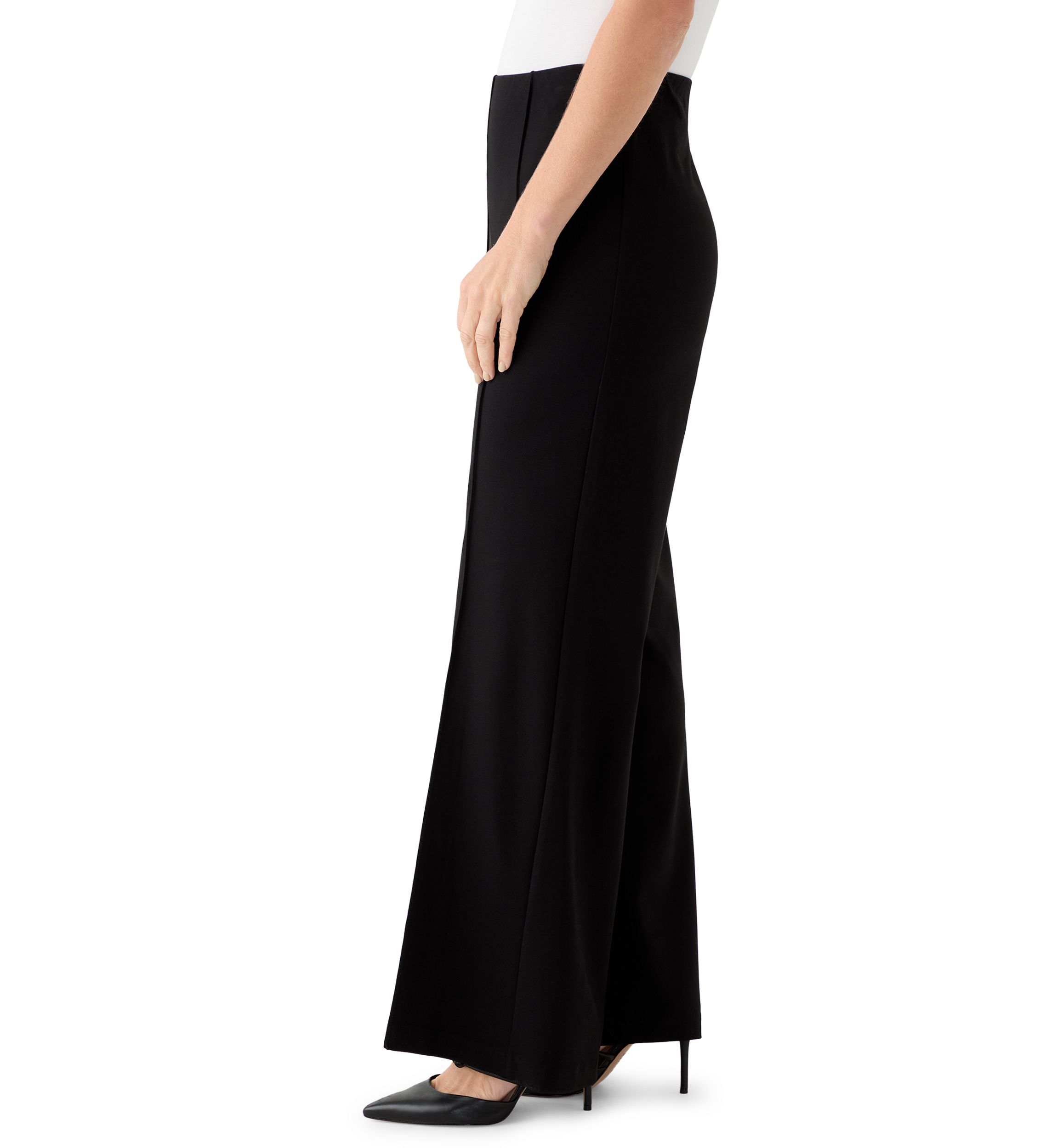 Womens Wide Leg Ponte Pants