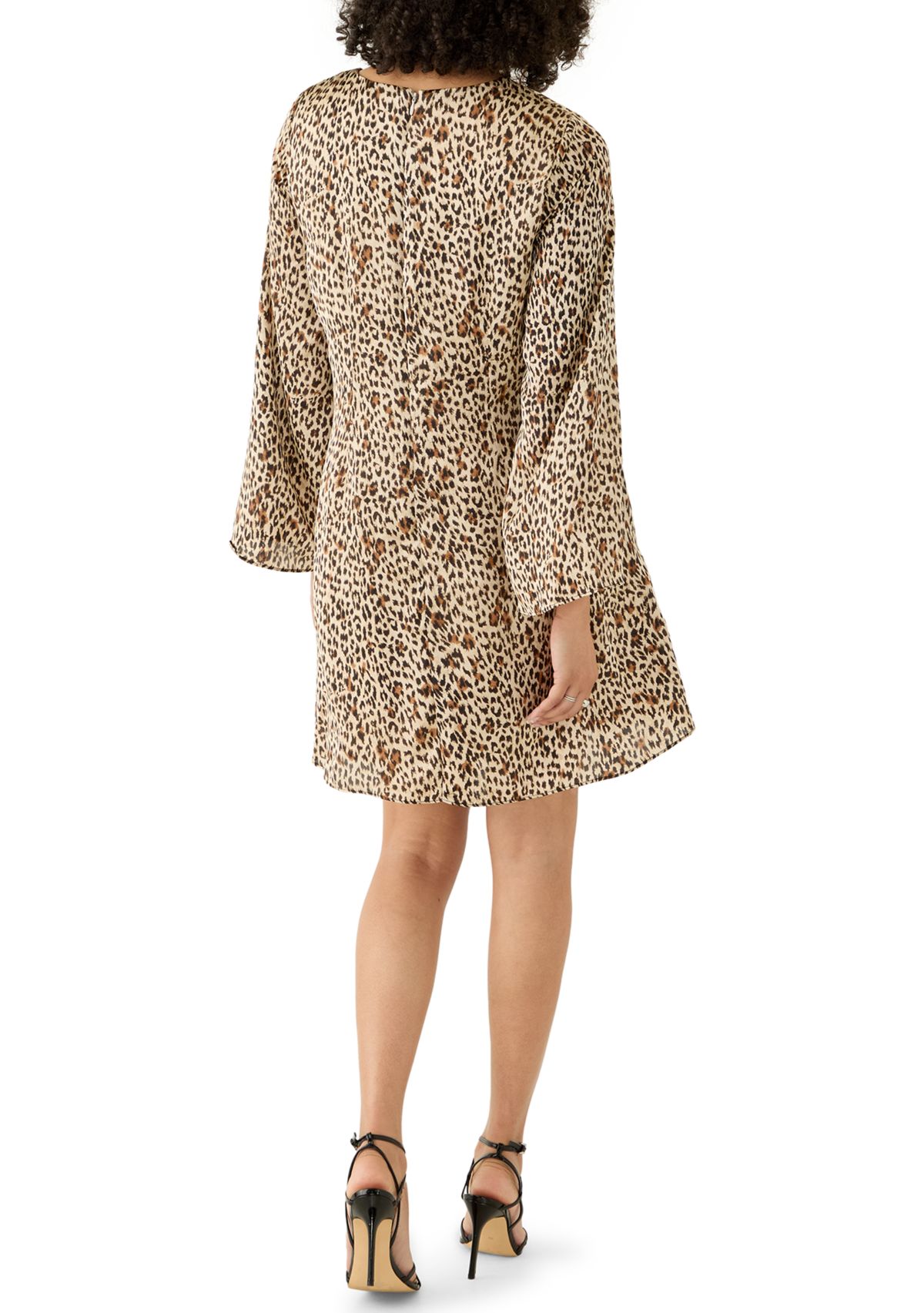 Womens Long Sleeve Leopard Print Dress