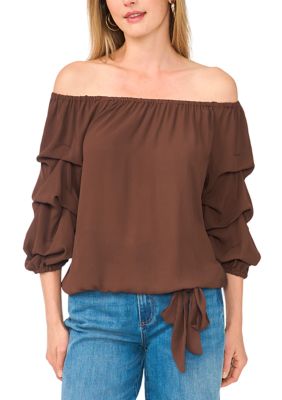 Vince Camuto Women's Off the Shoulder Cha Cha Sleeve Blouse, Large