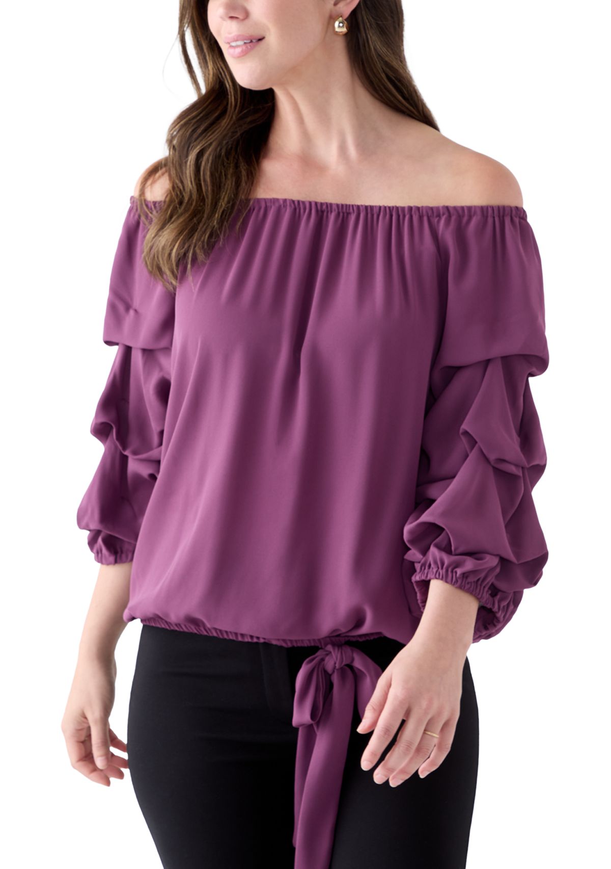  Womens Off the Shoulder Cha Cha Sleeve Blouse 