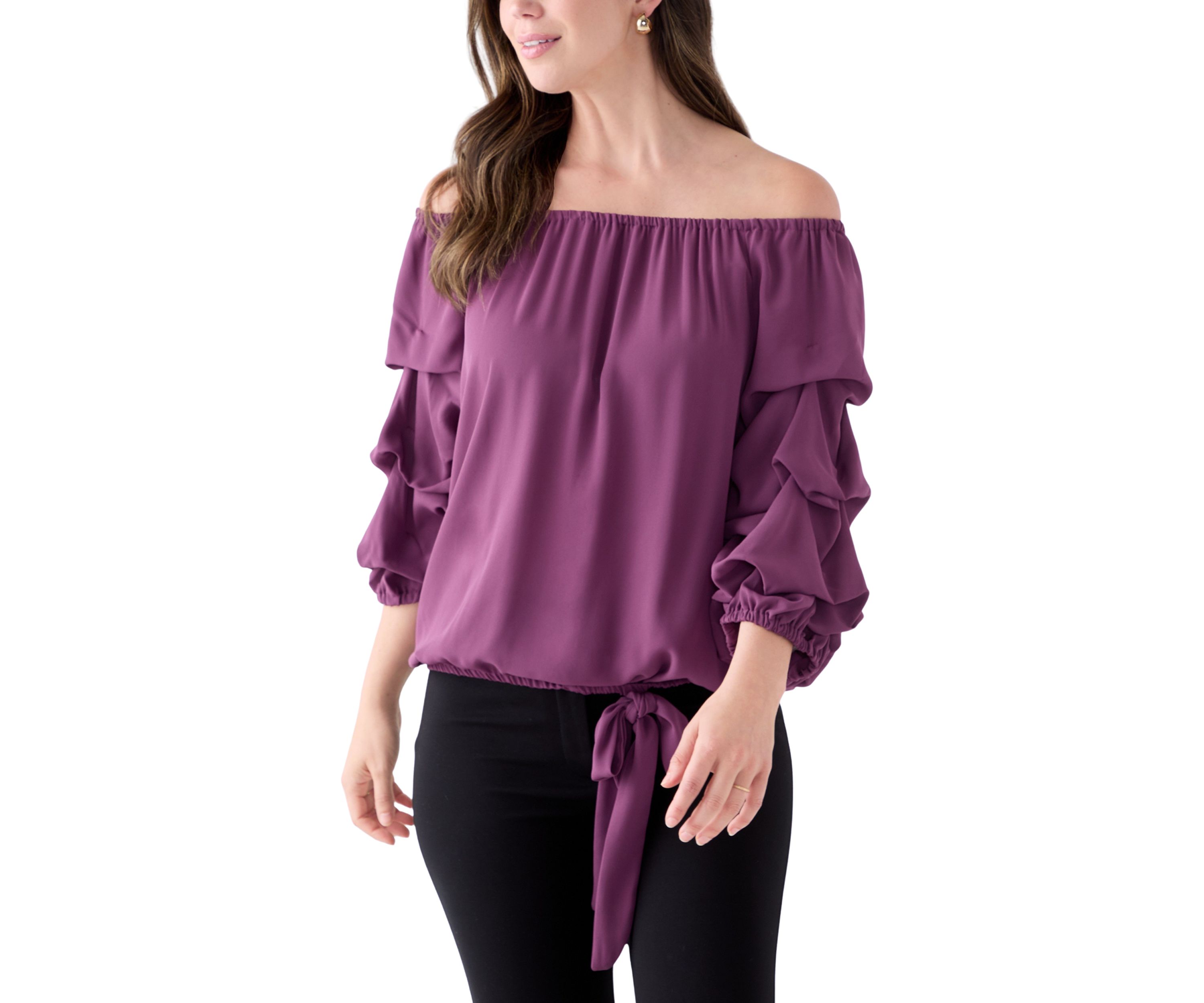  Womens Off the Shoulder Cha Cha Sleeve Blouse 