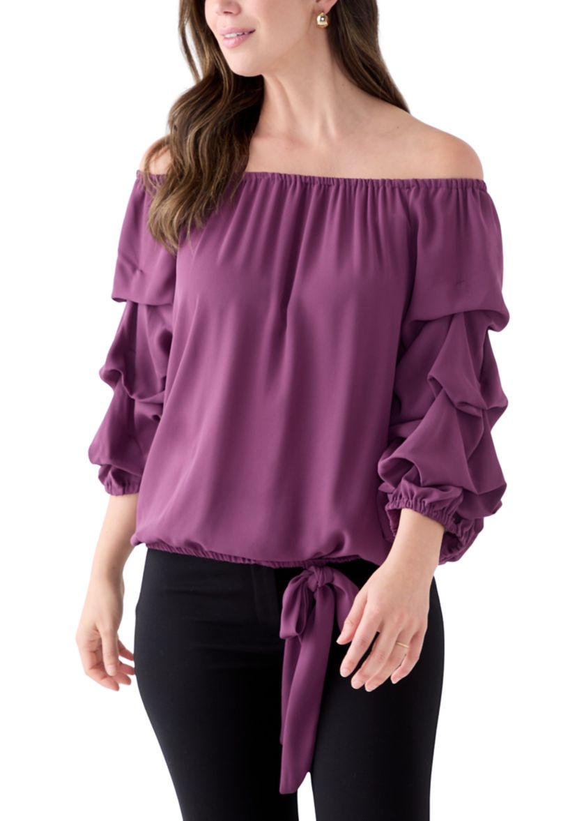  Womens Off the Shoulder Cha Cha Sleeve Blouse 