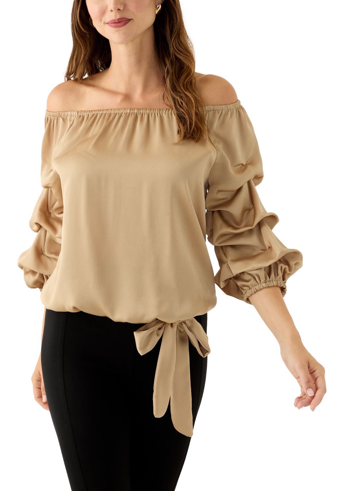 Womens Off the Shoulder Cha Cha Sleeve Blouse