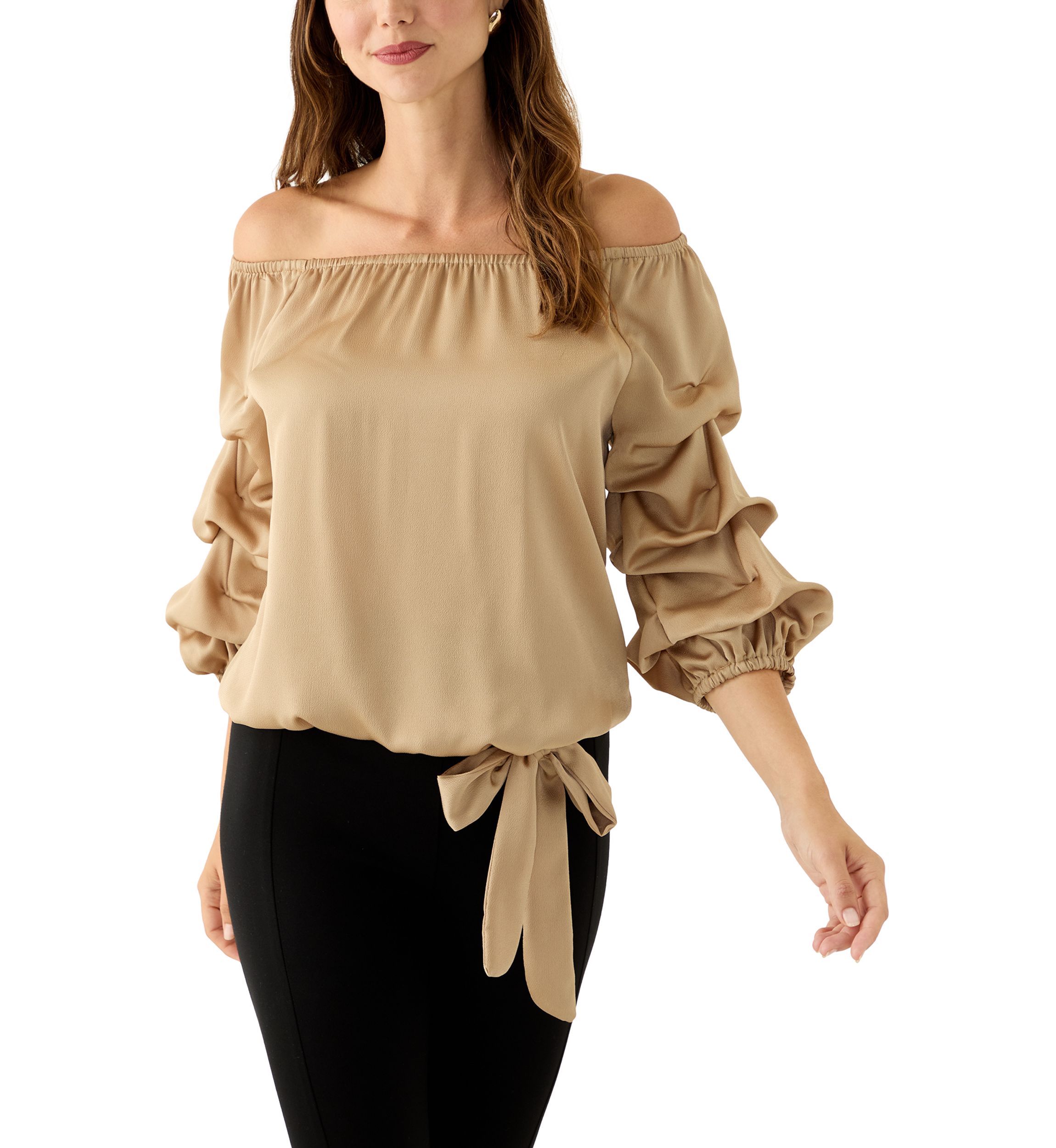 Womens Off the Shoulder Cha Cha Sleeve Blouse