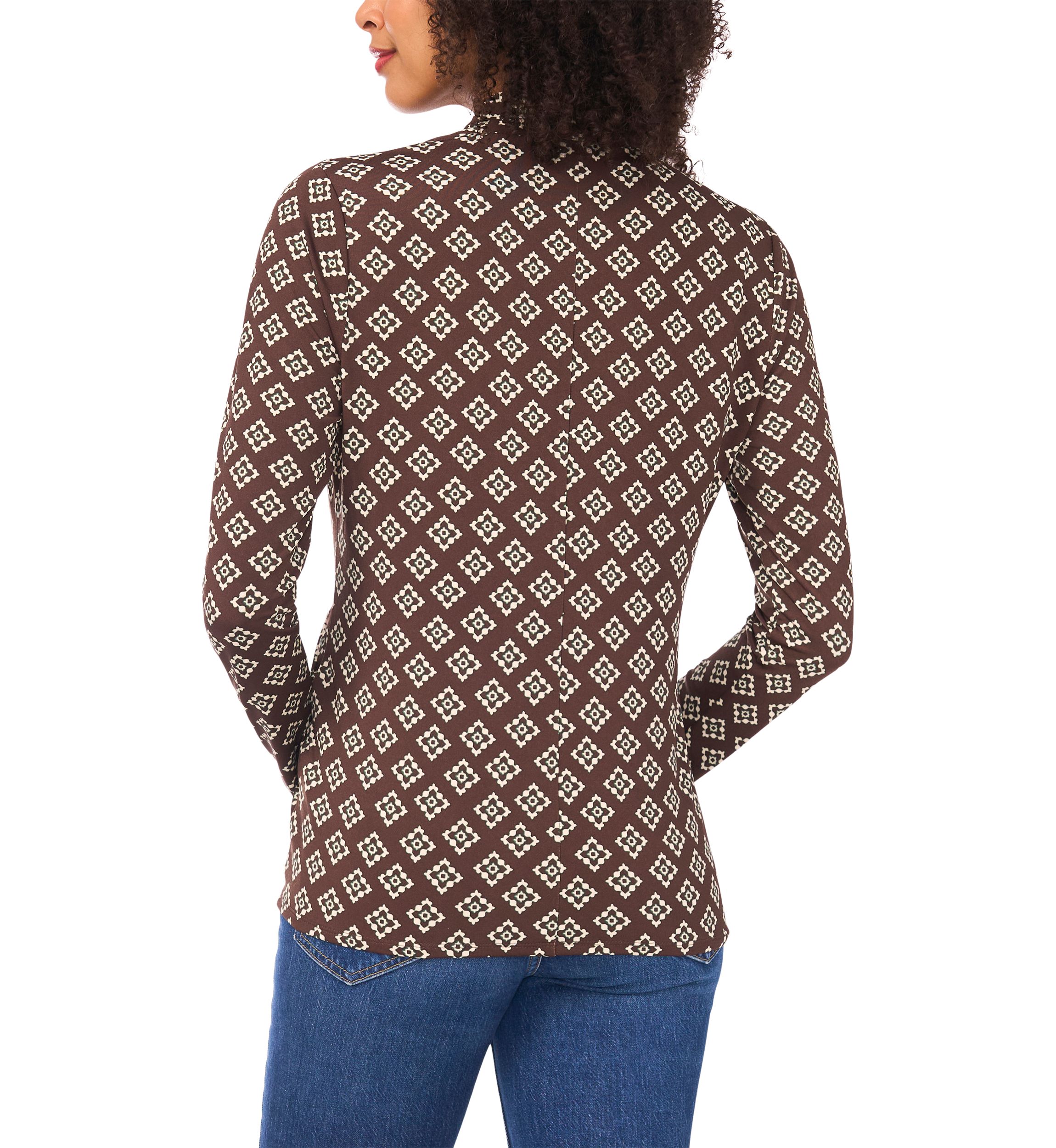 Womens Long Sleeve Printed Wrap Top 