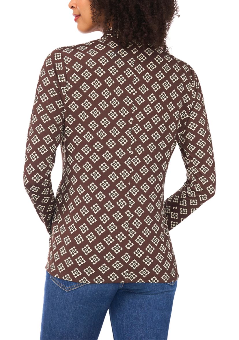 Womens Long Sleeve Printed Wrap Top 