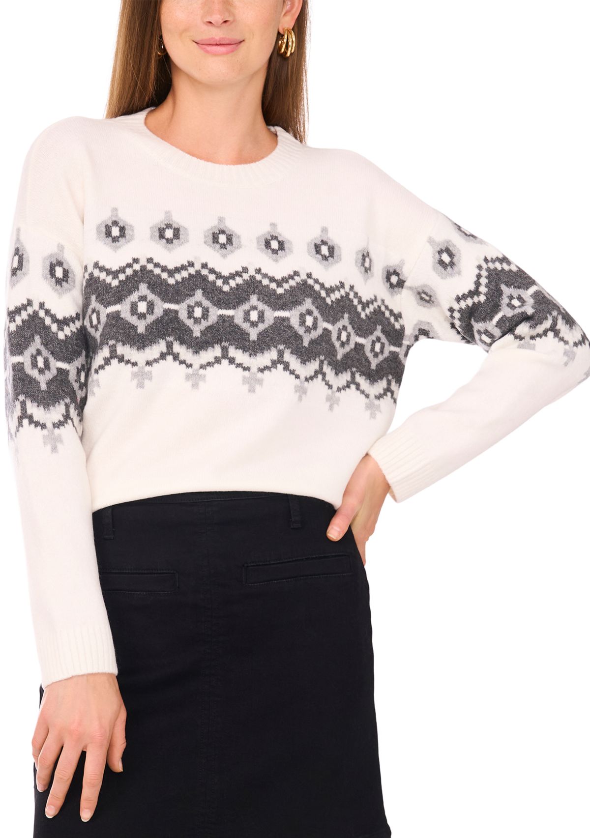 Womens Long Sleeve Crew Neck Sweater