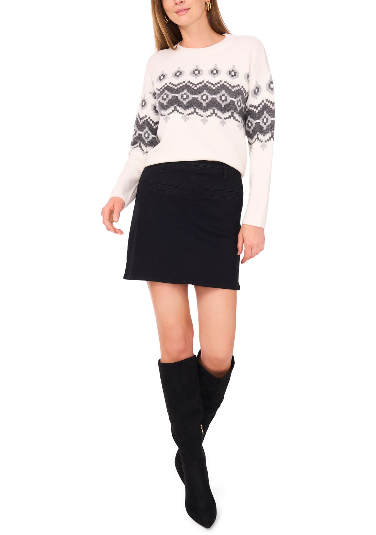 Womens Long Sleeve Crew Neck Sweater