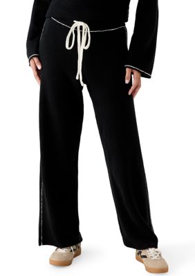 Vince Camuto Women's Wide Leg Athletic Pants, Black, XS