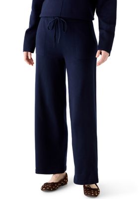 Vince Camuto Women's ATH25 WL PKT SWTR ATHL PANT:L:ANTIQUE WHITE, Navy Blue, XL