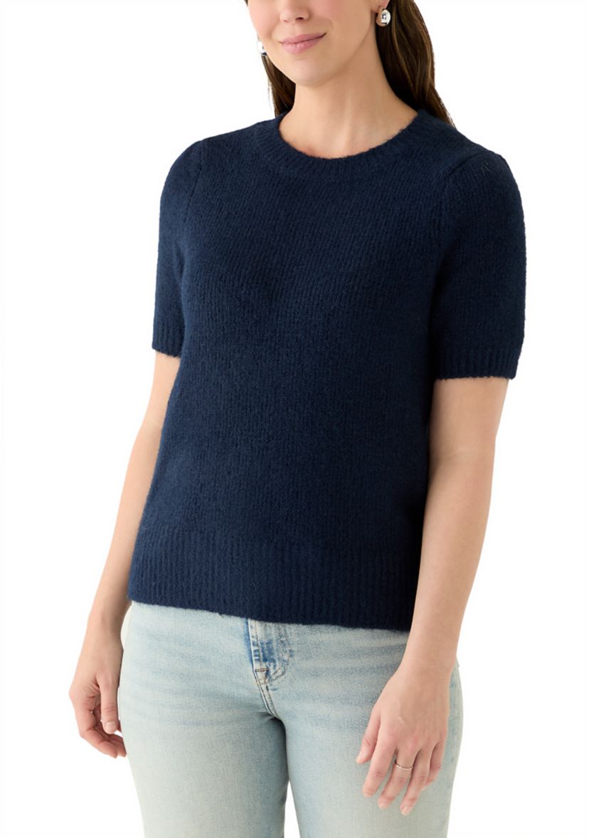 Womens Short Sleeve Crew Neck Sweater