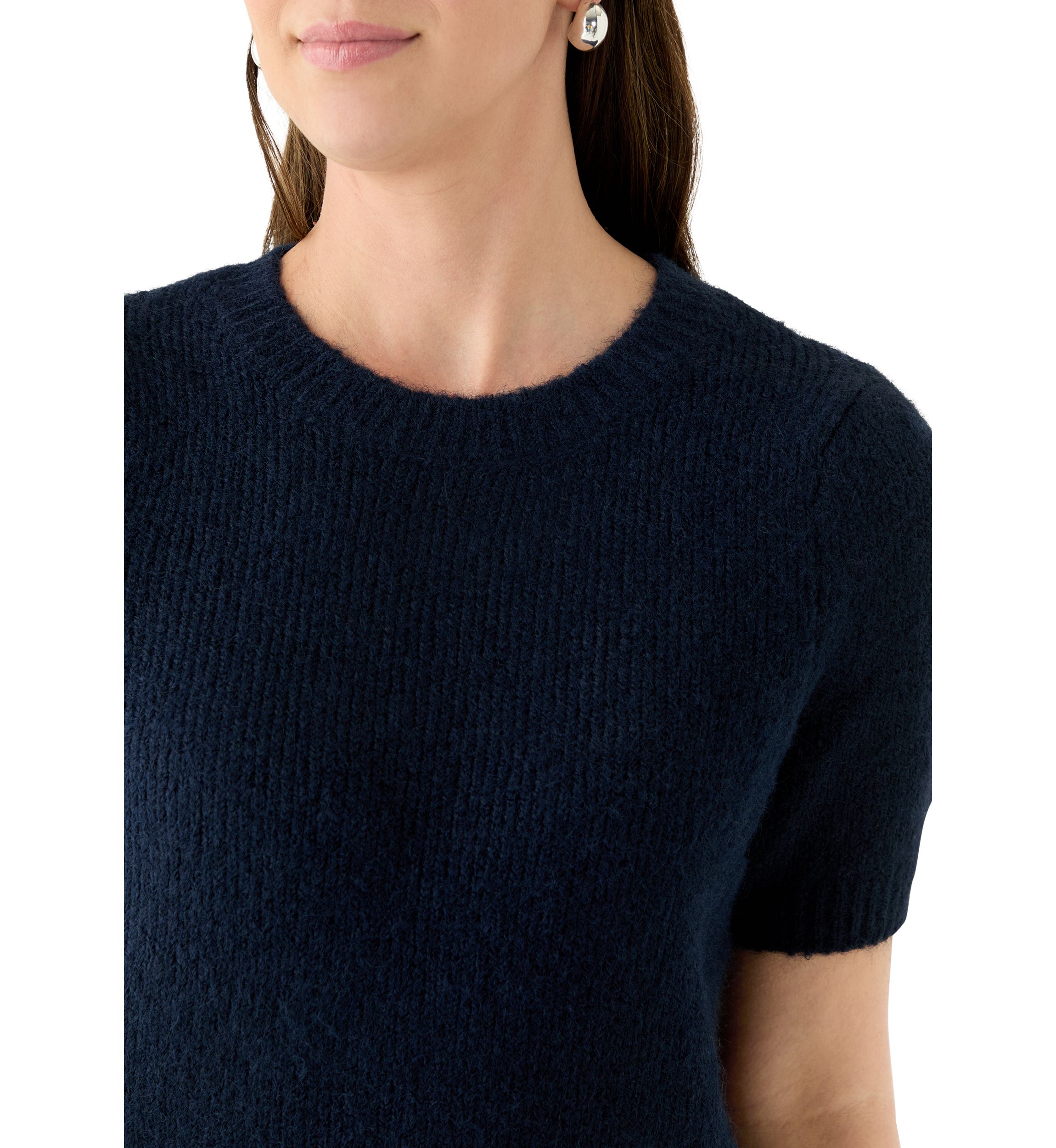 Womens Short Sleeve Crew Neck Sweater