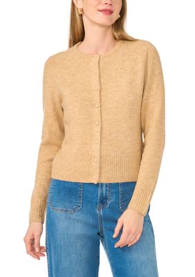 Vince Camuto Women's Long Sleeve Button Front Crew Neck Sweater, XS
