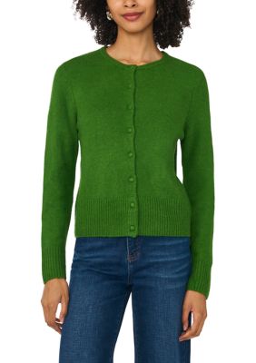 Vince Camuto Women's Long Sleeve Button Front Crew Neck Sweater, XS