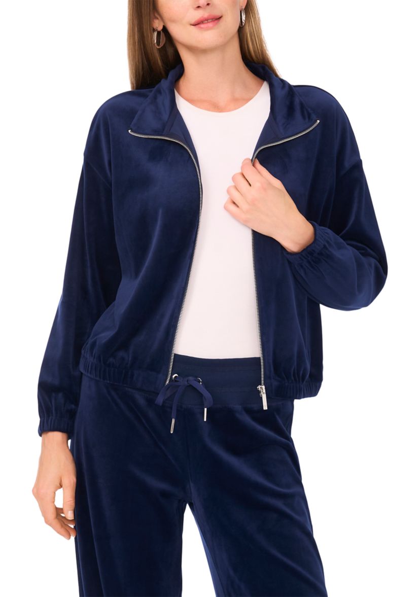 Vince Camuto Women's Zip Front Velour Jacket | Belk