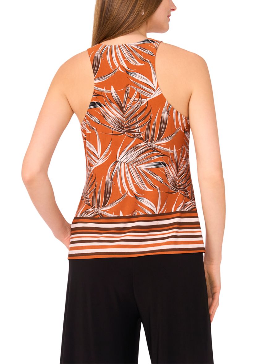 Womens Sleeveless Border Printed Top