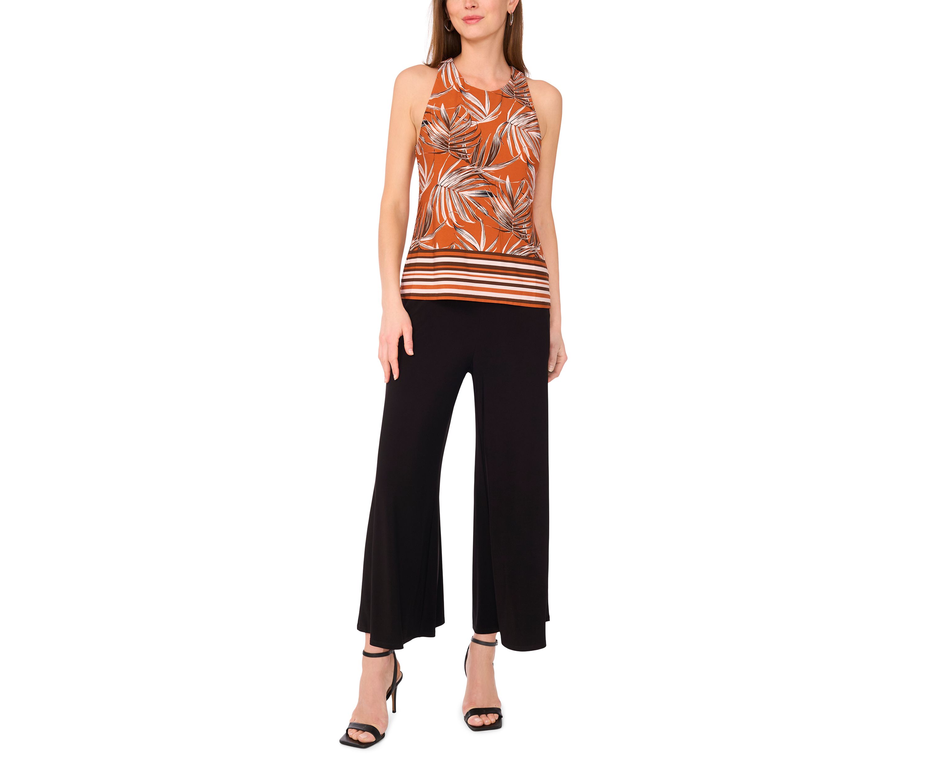 Womens Sleeveless Border Printed Top
