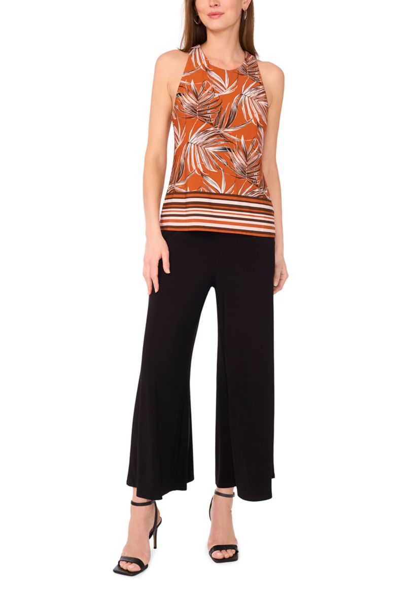 Womens Sleeveless Border Printed Top